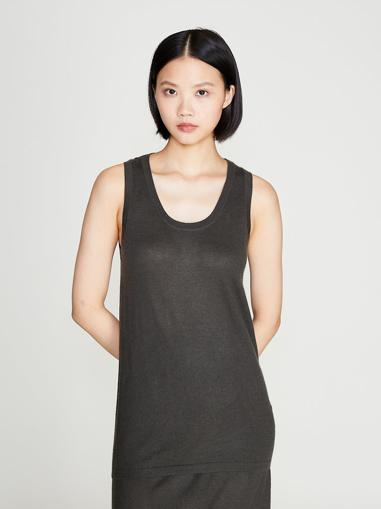 Frenckenberger - Big Tank Top in Black Olive