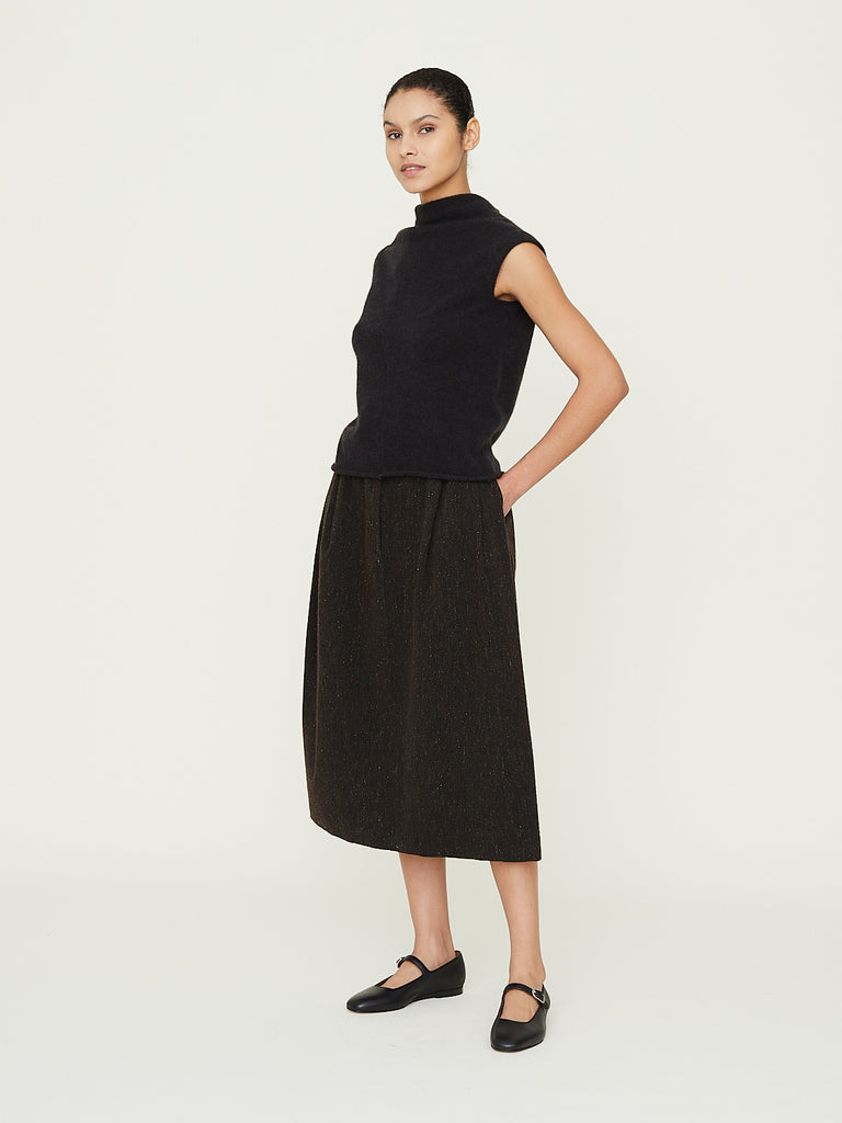 Boboutic Dasein Pleated Skirt in Brown Mix