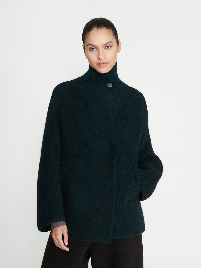 Boboutic - Bob's Coat Classic Double Breast Jacket in Dark Green