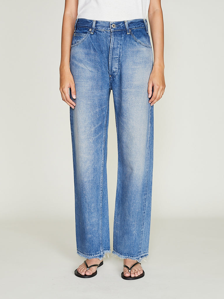 Chimala - Womens's 13.5 Oz Selvedge Denim Narrow Straight Cut in Dark Distress