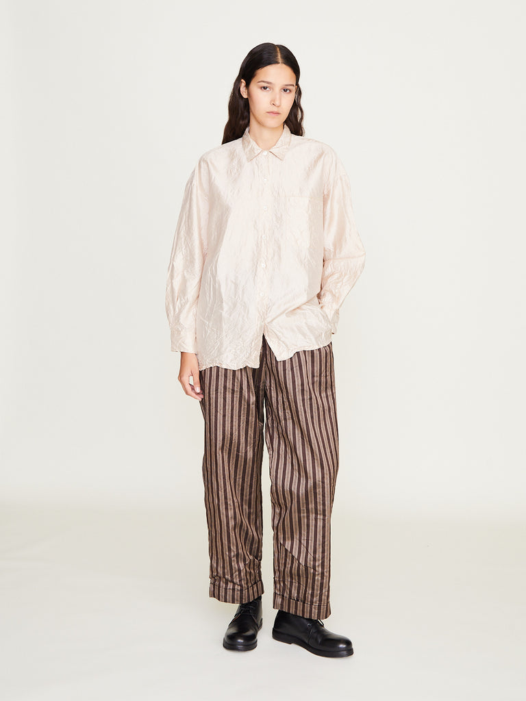 Christian Peau - Silk Pants in Brown Stripe