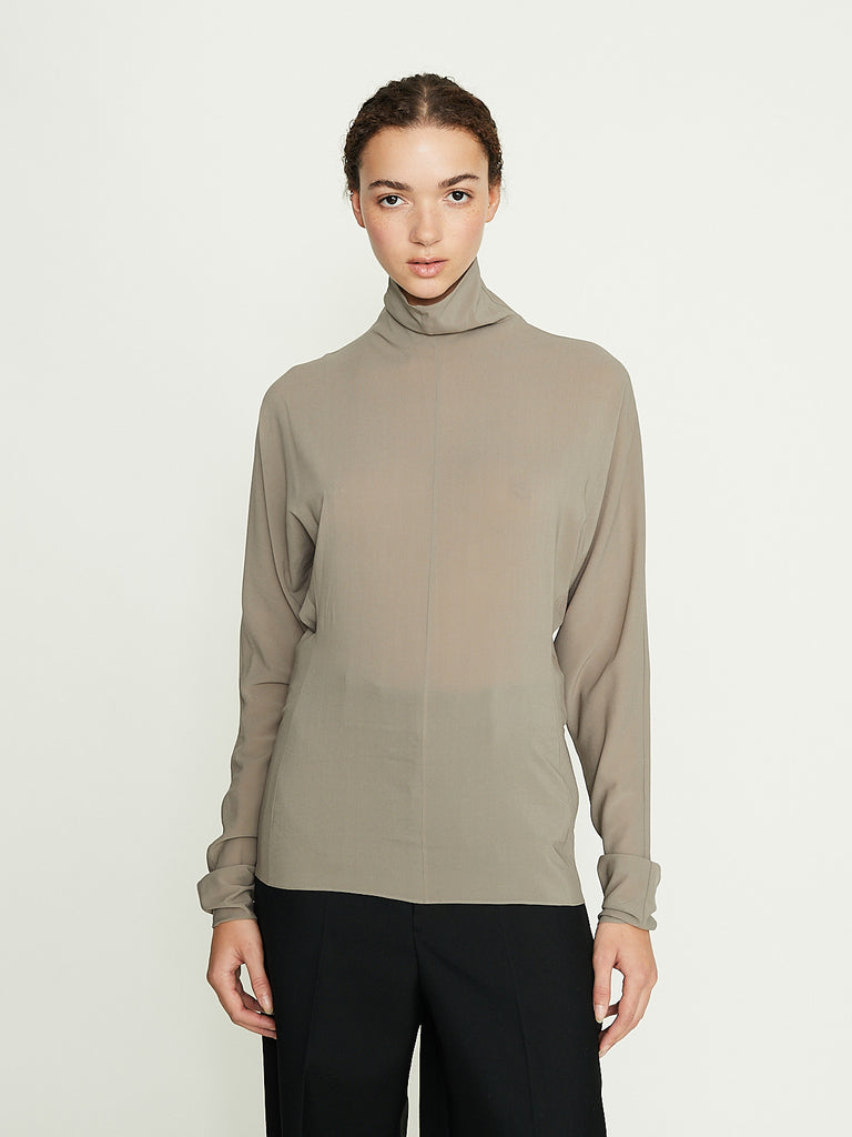 Carven Long Sleeved Blouse in Fog