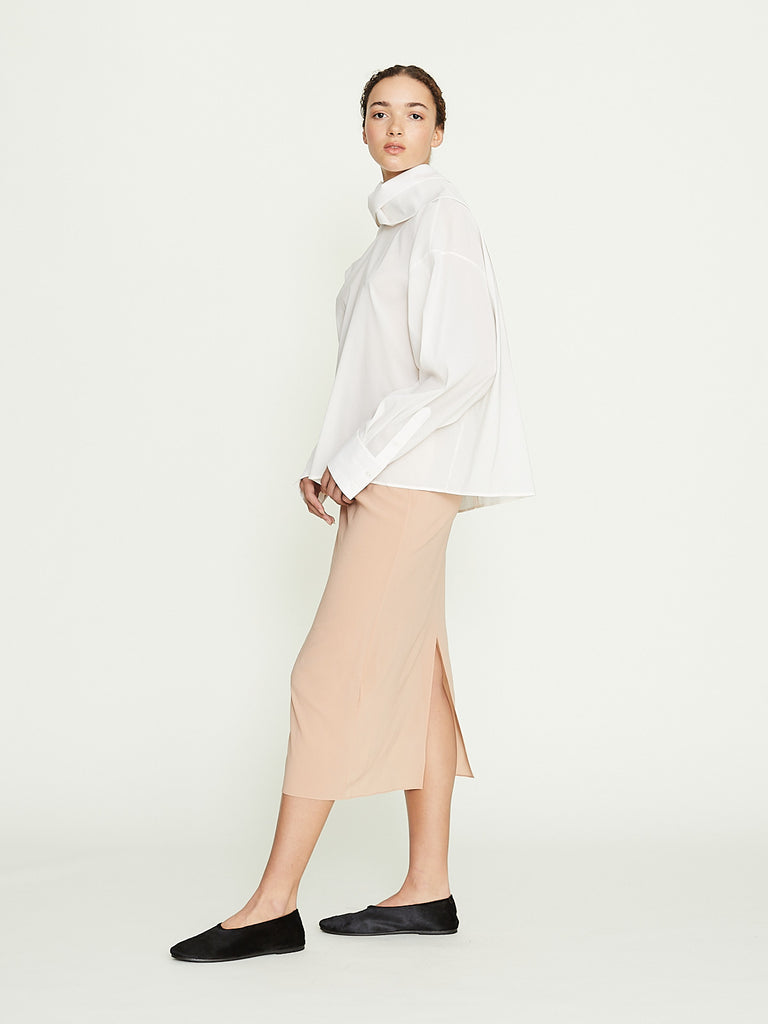 Carven Midi Skirt in Powder