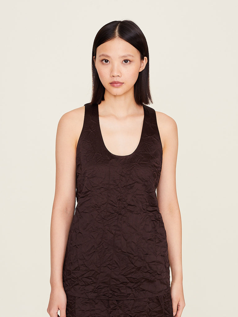Carven - Long Tank Top in Chocolate