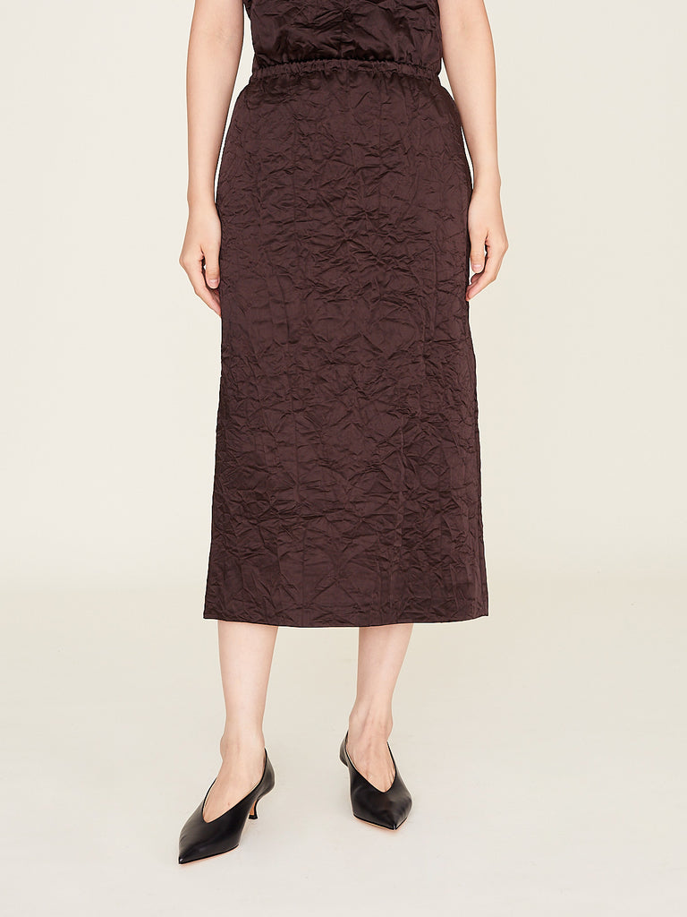 Carven - Pull-On Skirt in Chocolate