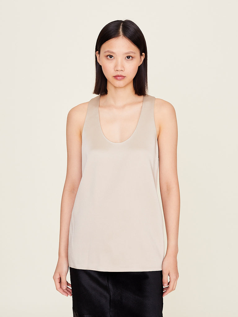 Carven - Long Tank Top in Pearl Beige