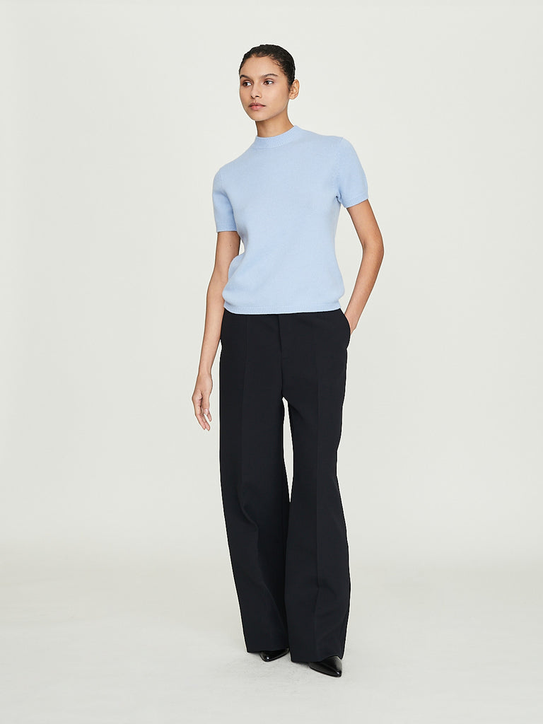 Carven Knit Top Pullover in Sky Blue