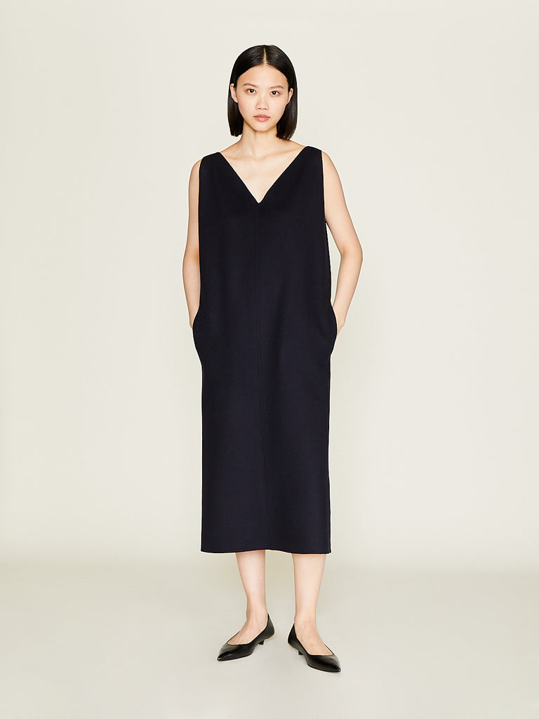 Carven - V-Neck Dress in Navy