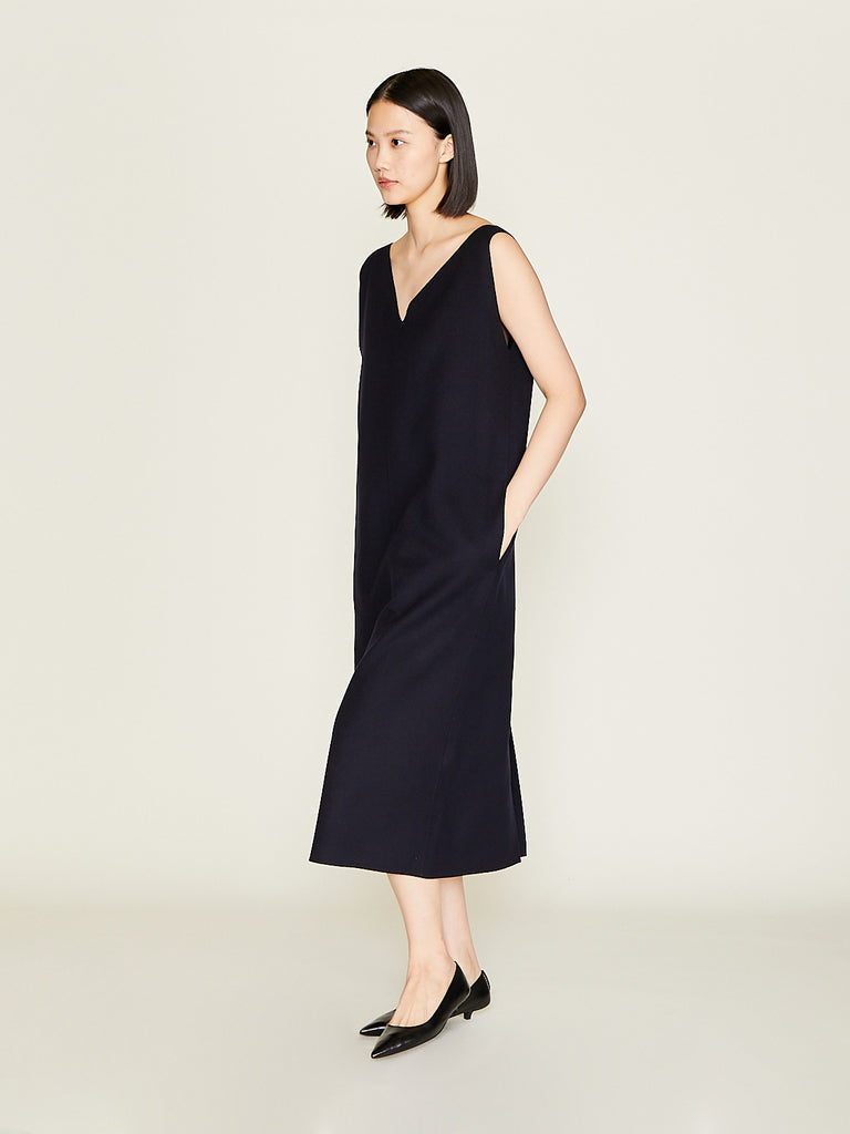 Carven - V-Neck Dress in Navy