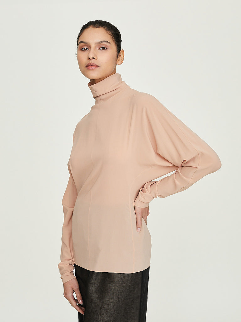 Carven Long Sleeved Blouse in Powder