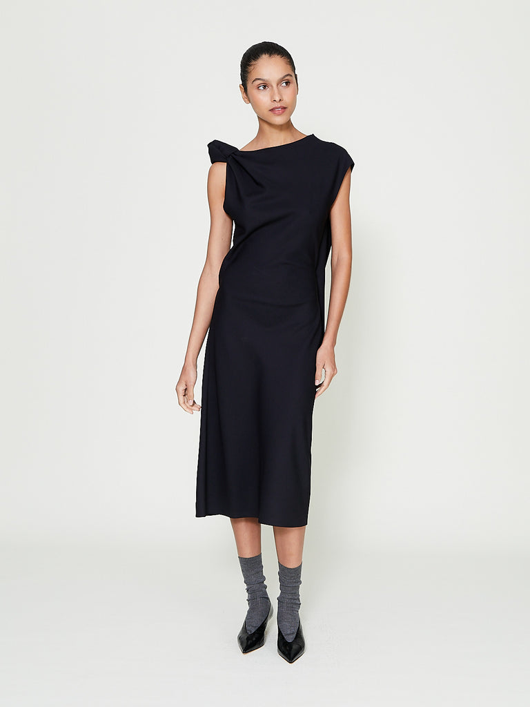 Carven - Knot Shift Dress in Midnight