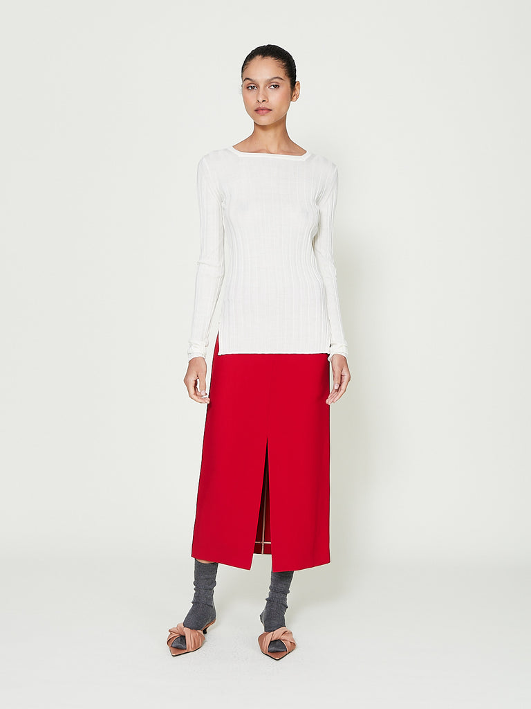 Carven - Pencil Skirt in Crimson