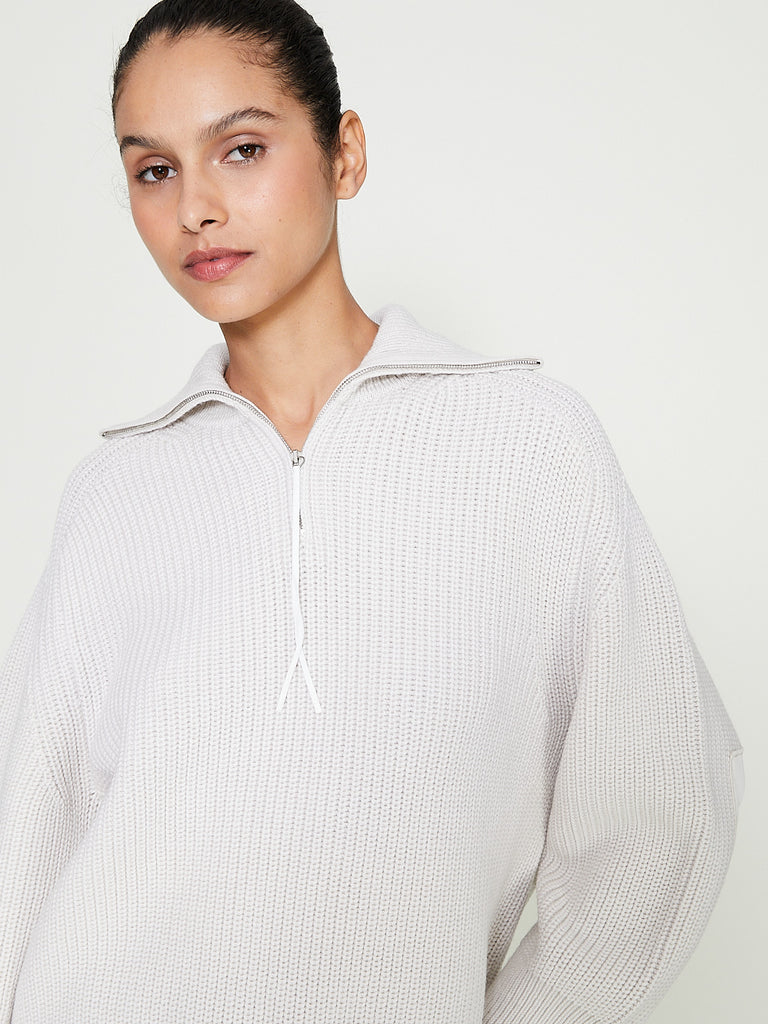 Carven - Zip Neck Jumper in Off-White