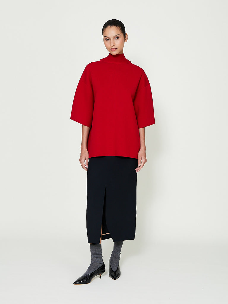 Carven - Scarf Top in Crimson