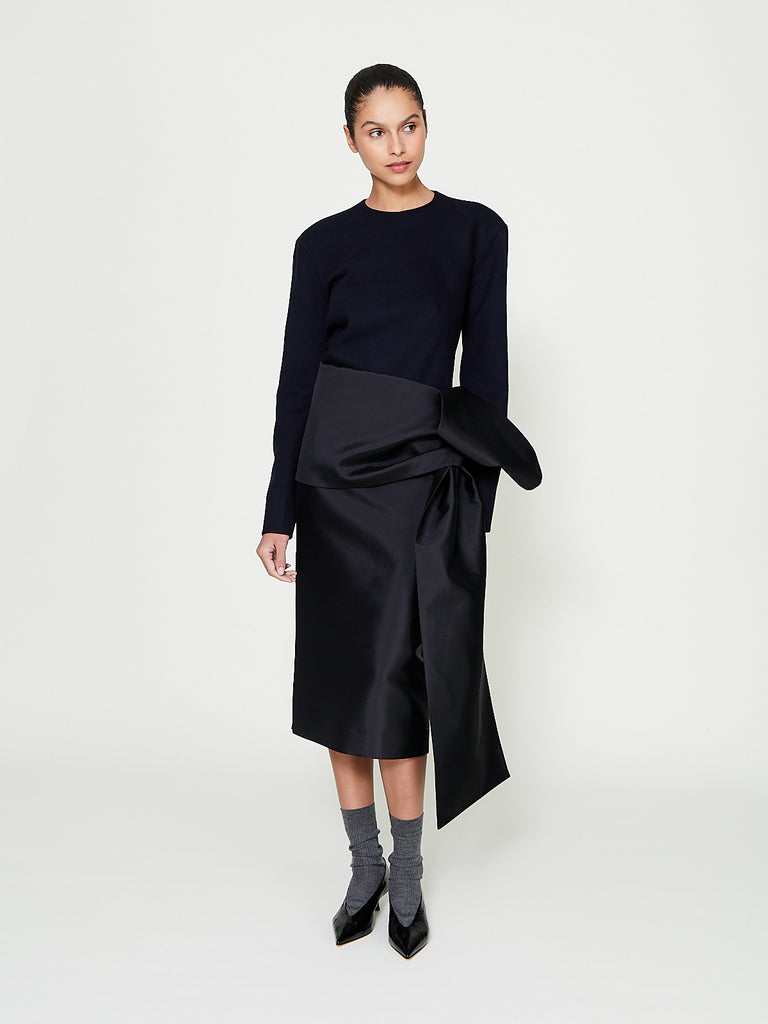 Carven - Bow Skirt in Deep Black