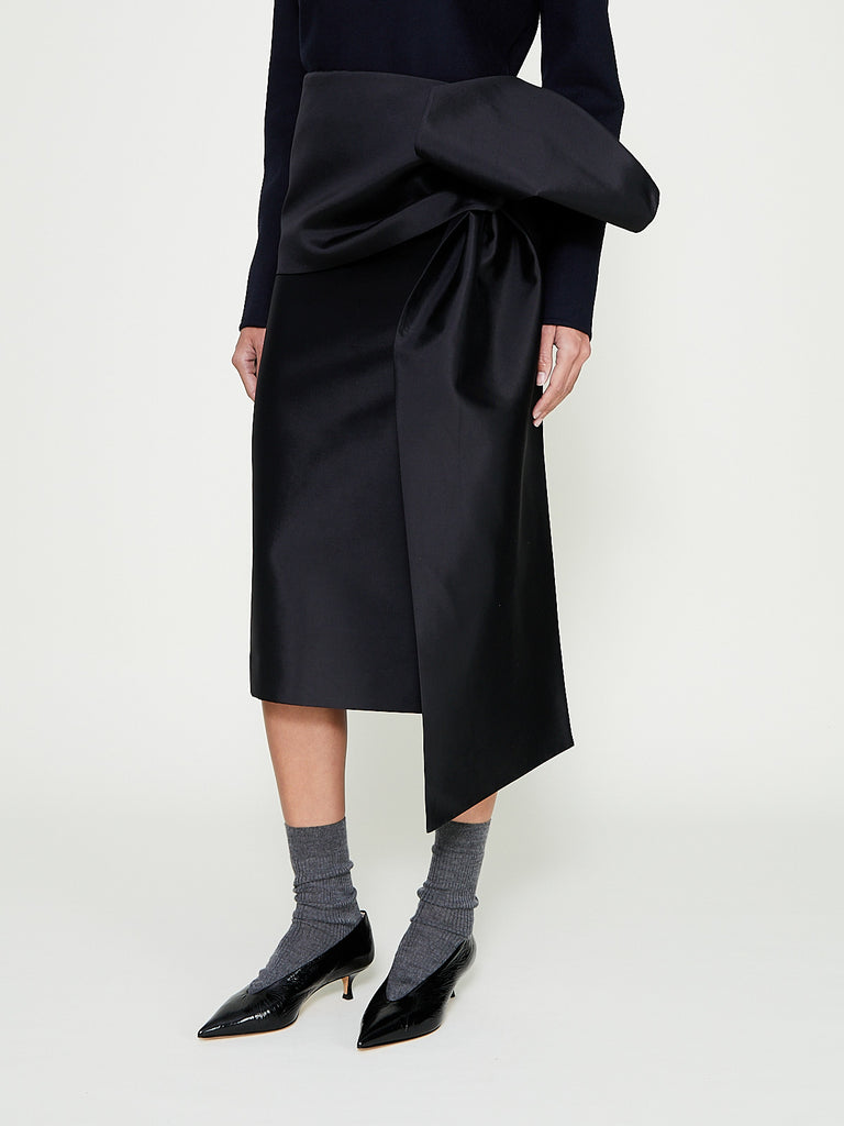 Carven - Bow Skirt in Deep Black