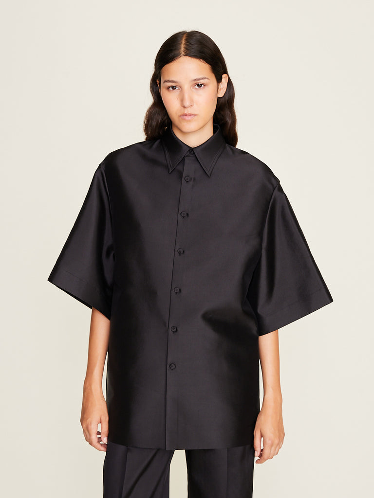 Carven - Short Sleeve Overshirt in Deep Black