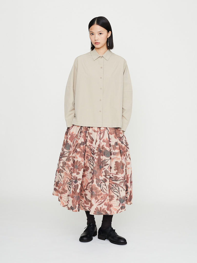 Casey Casey - Double Rideaux Ikat Skirt in Reds