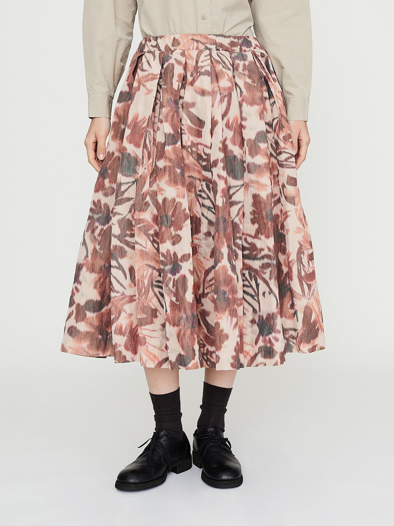 Casey Casey - Double Rideaux Ikat Skirt in Reds