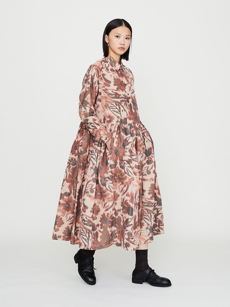 Casey Casey - Paga Rouch Dress Ikat in Reds