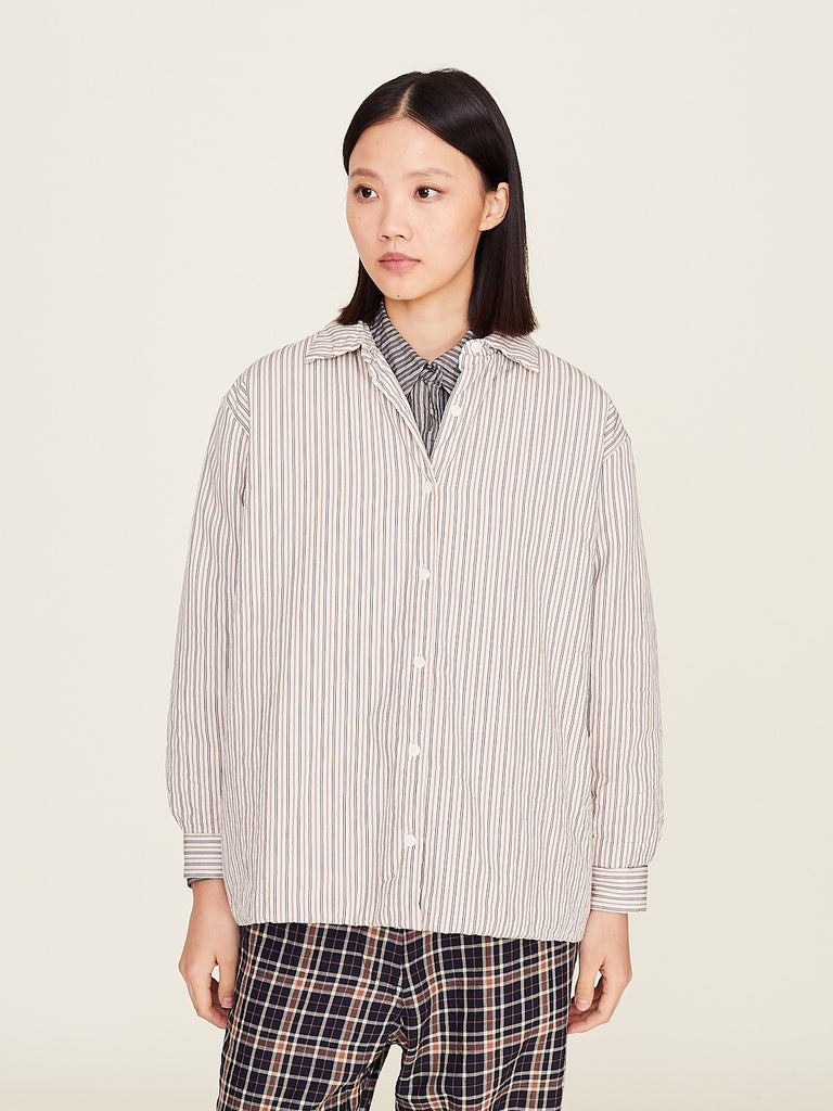 Casey Casey Orsan - Prieure Overshirt Flat Stripe in Natural Stripe
