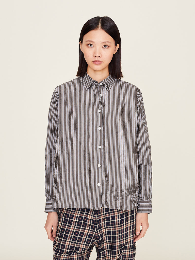 Casey Casey - Maria Shirt Flat Stripe in Green Stripe