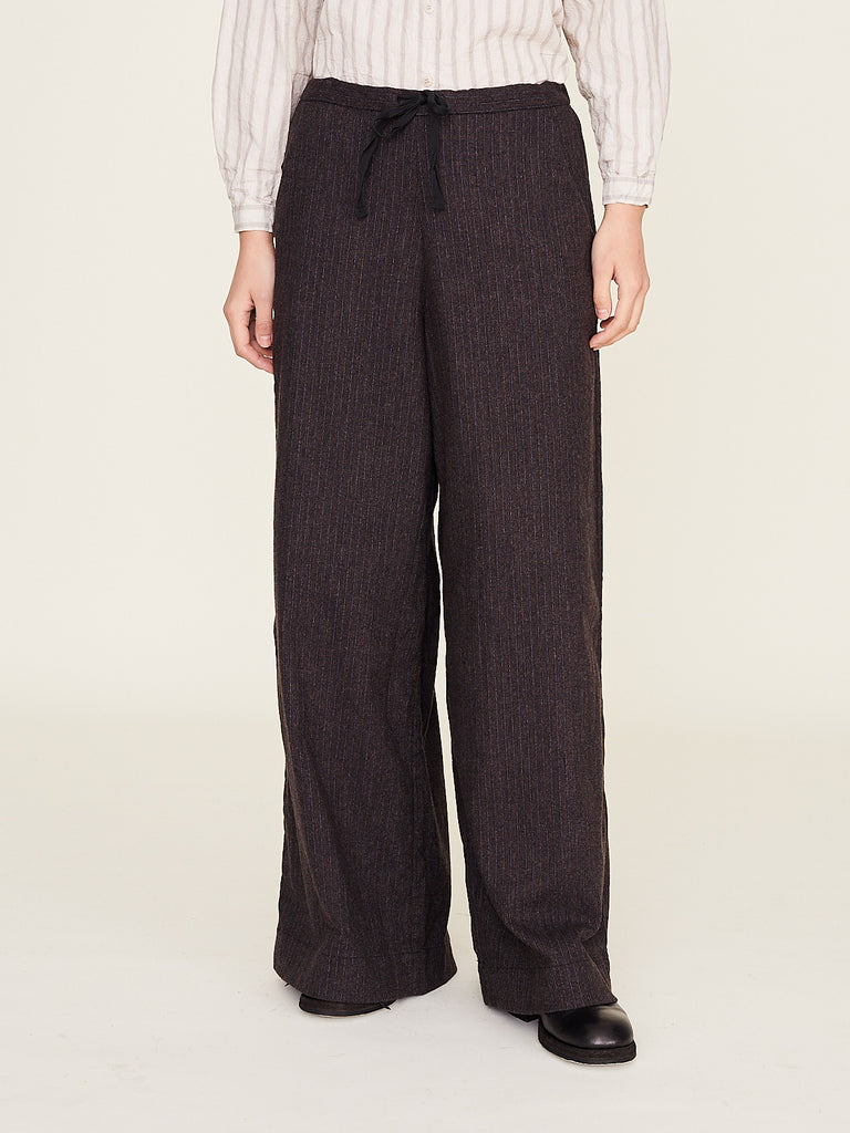 Casey Casey Orsan - Maureen Pant Indigo Stripe in Brown Stripe