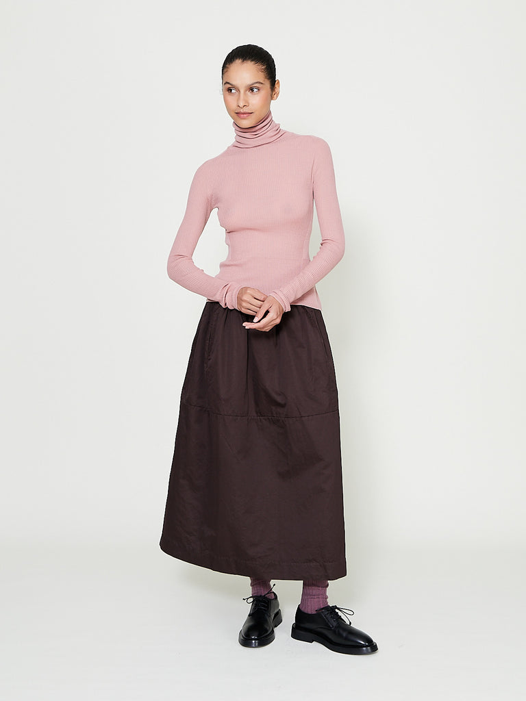 Casey Casey - Rib Light Wool Turtleneck in Blush