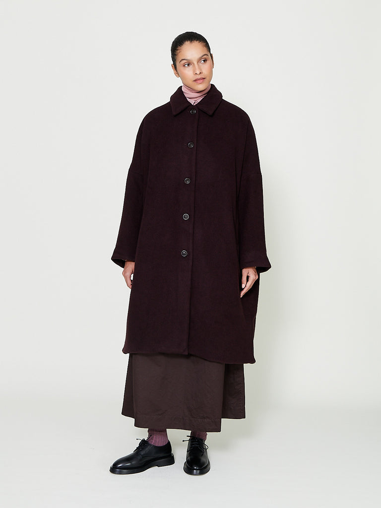 Casey Casey - Big Blobby Coat Kasper in Prune