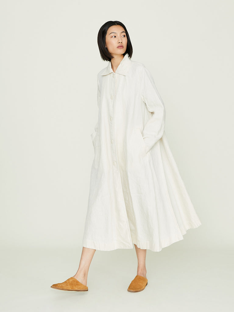 Casey Casey - Isabelle Coat Lin Canvas in Ivory