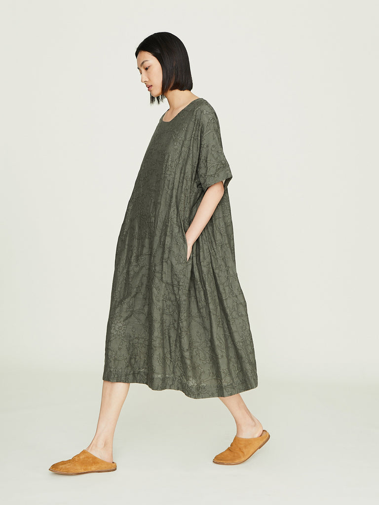 Casey Casey - Camisole Dress Lin Jacquard in Khaki