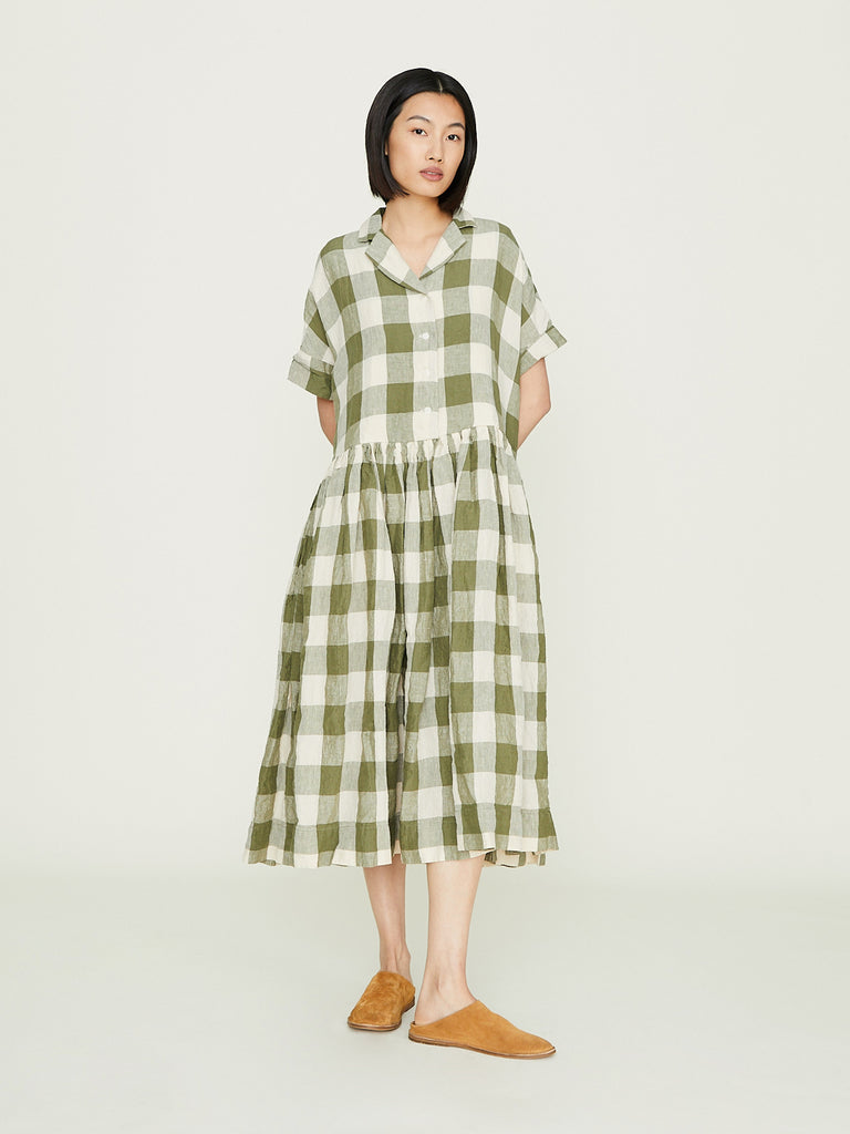 Casey Casey - Lilla Dress Lin Check in Green