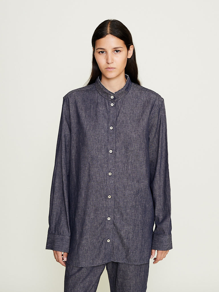 Cloth.Work - Linen Chambray Shirt in Indigo