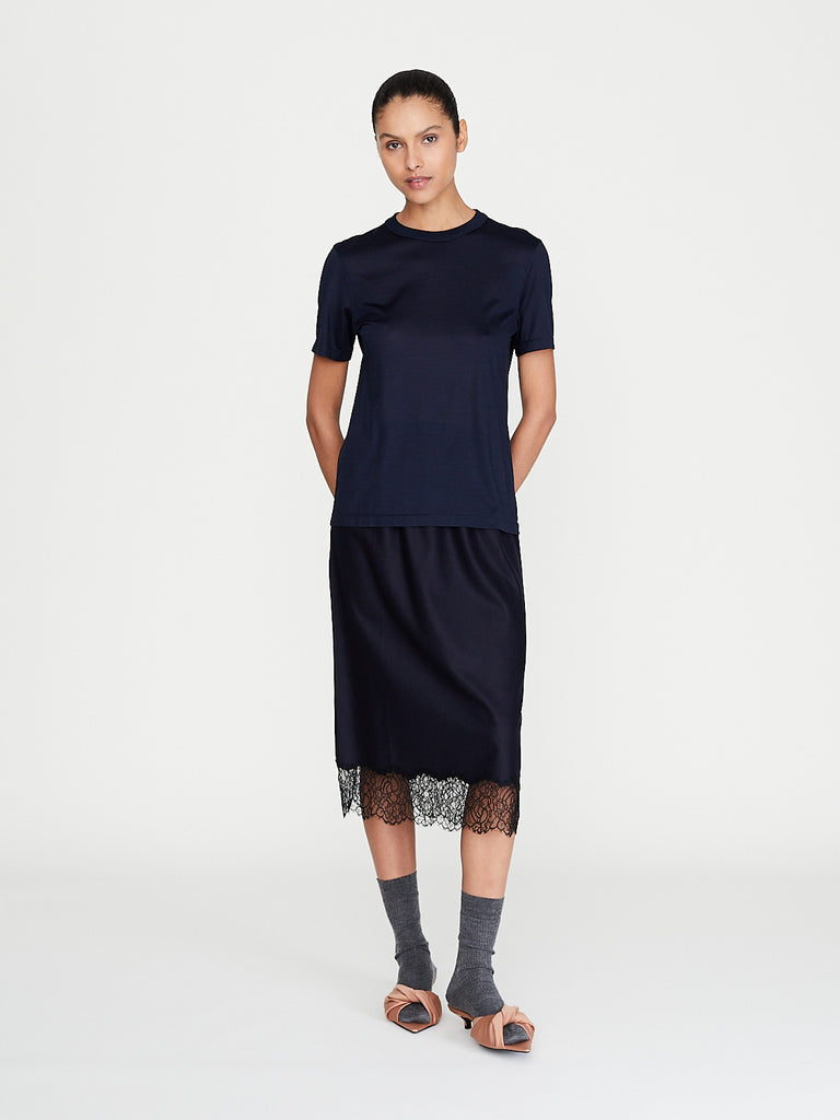 Pull-On Lingerie Skirt in Midnight