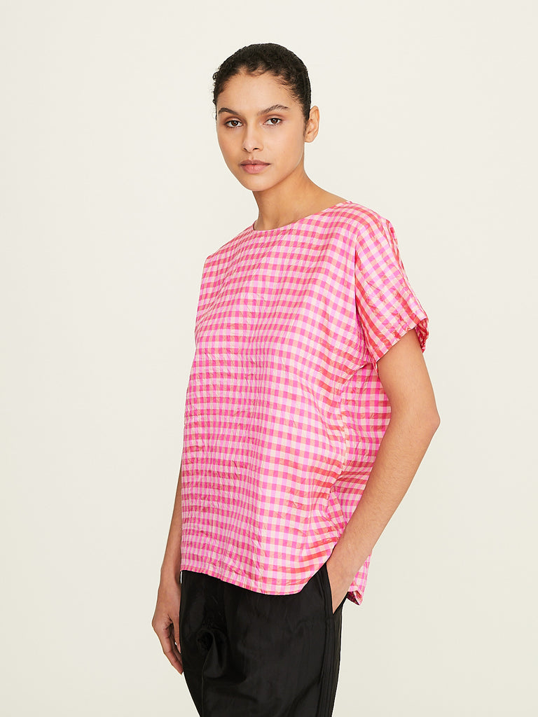 Christian Peau Blouse in Pink Check