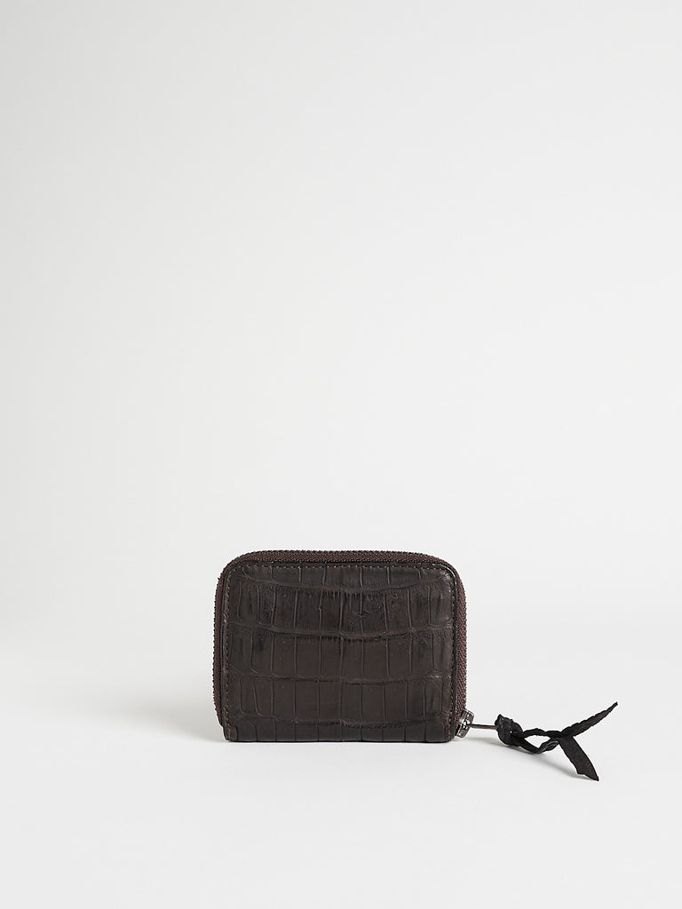 Christian Peau Crocodile S Wallet in Dark Brown