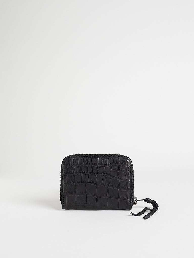 Christian Peau Crocodile S Wallet in Black