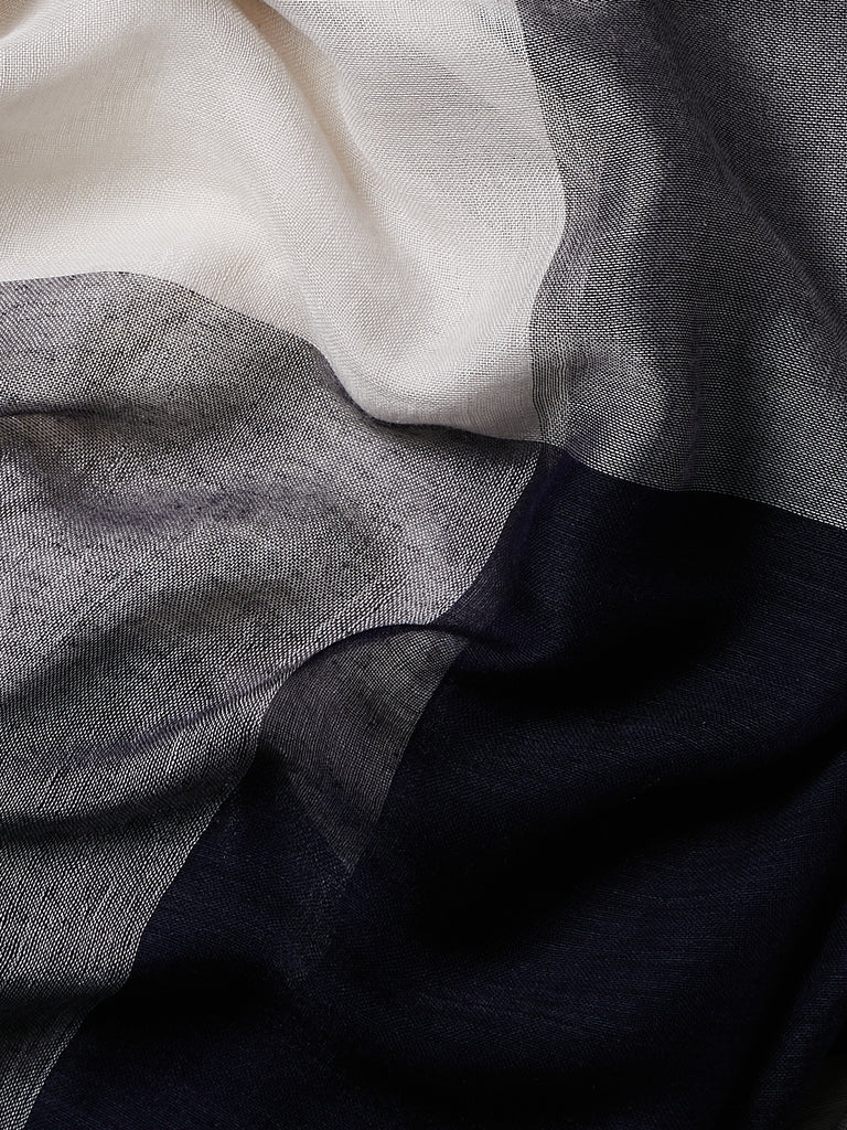 Denis Colomb - Angkorwat Shawl in Moonbeam & Midnight Blue