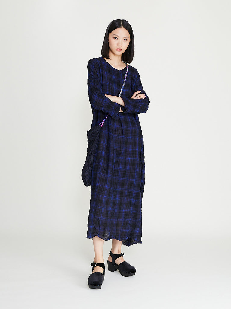 Daniela Gregis - Abito Dress 20.07.06 Di Lavato in Blue Black China Blue Tartan