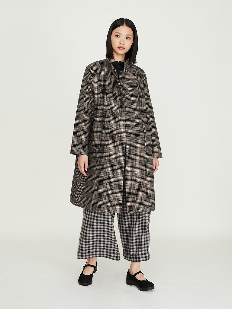 Daniela Gregis Cappotto Coat Punto Bianco in Natural Black Prince of Wales
