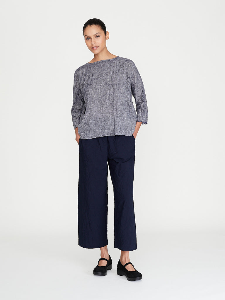 Daniela Gregis - Pantalone Trousers Pigiama Fondo Stretto Lavato in Dark Blue