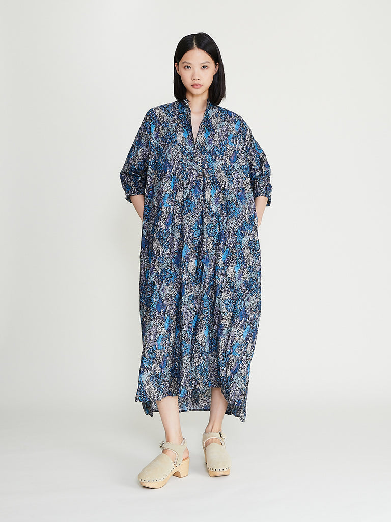 Daniela Gregis - Camicione Shirt Kora Lungo Estate Lavato in Blue Flowers 5