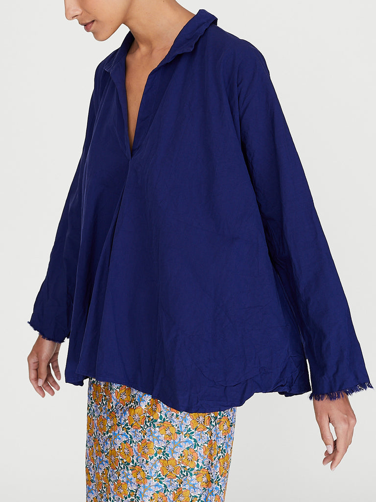 Daniela Gregis - Camicia Shirt Spicchi Colletto Lavata in Francia Blue