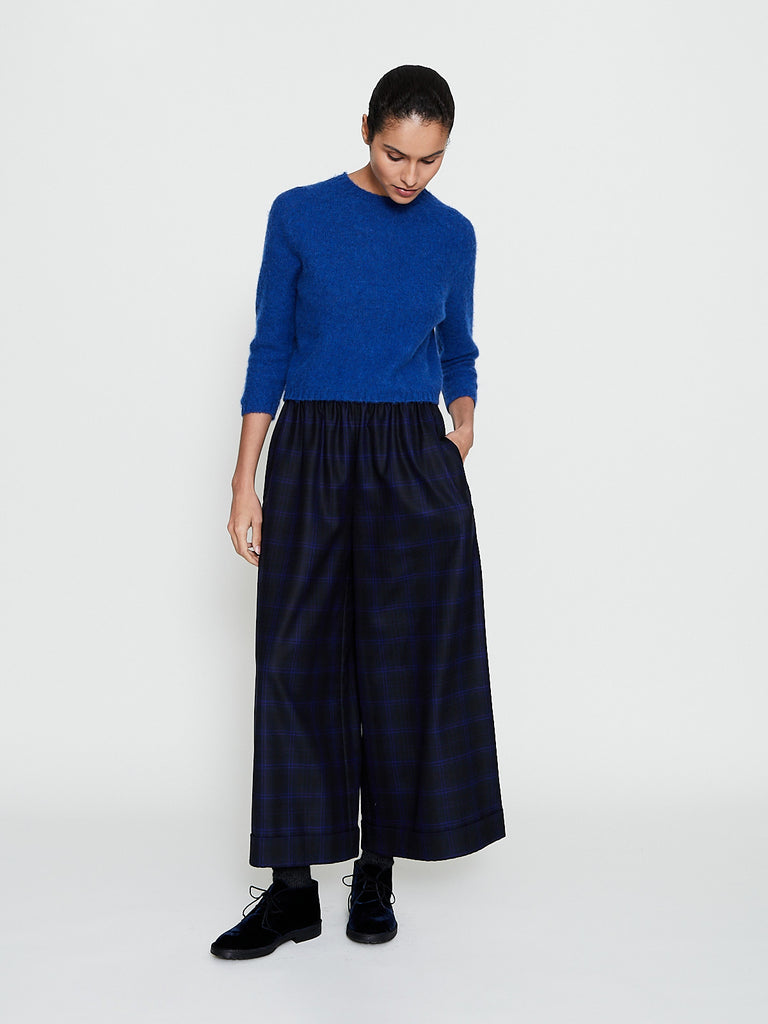 Daniela Gregis - Girocollo Knitted Crew-Neck Marta Integralmente Calato in Ocean Blue