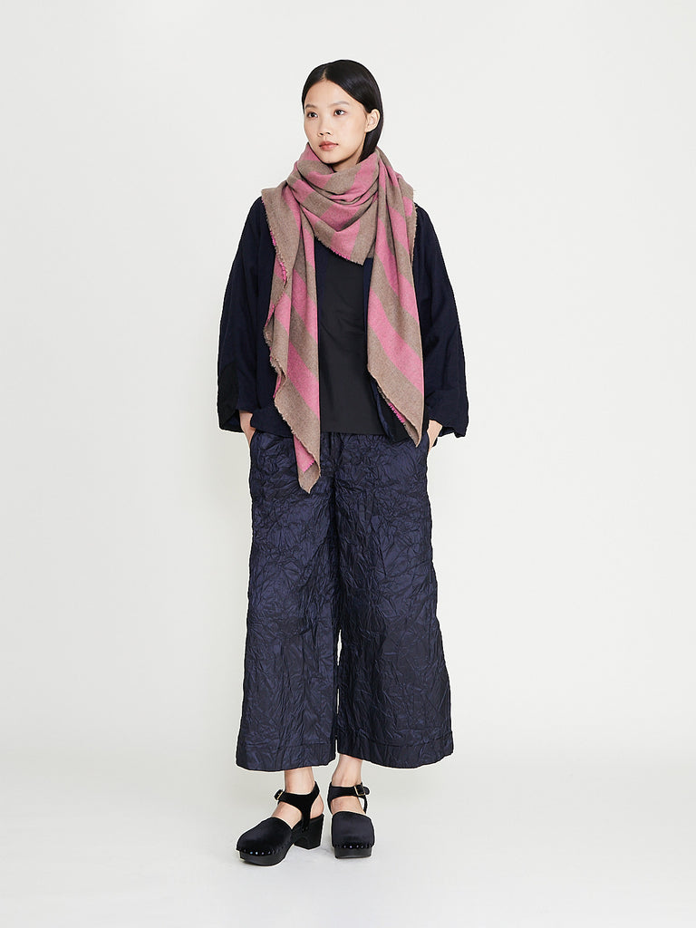 Daniela Gregis - Scialle Shawl in Natural Fuchsia Stripe