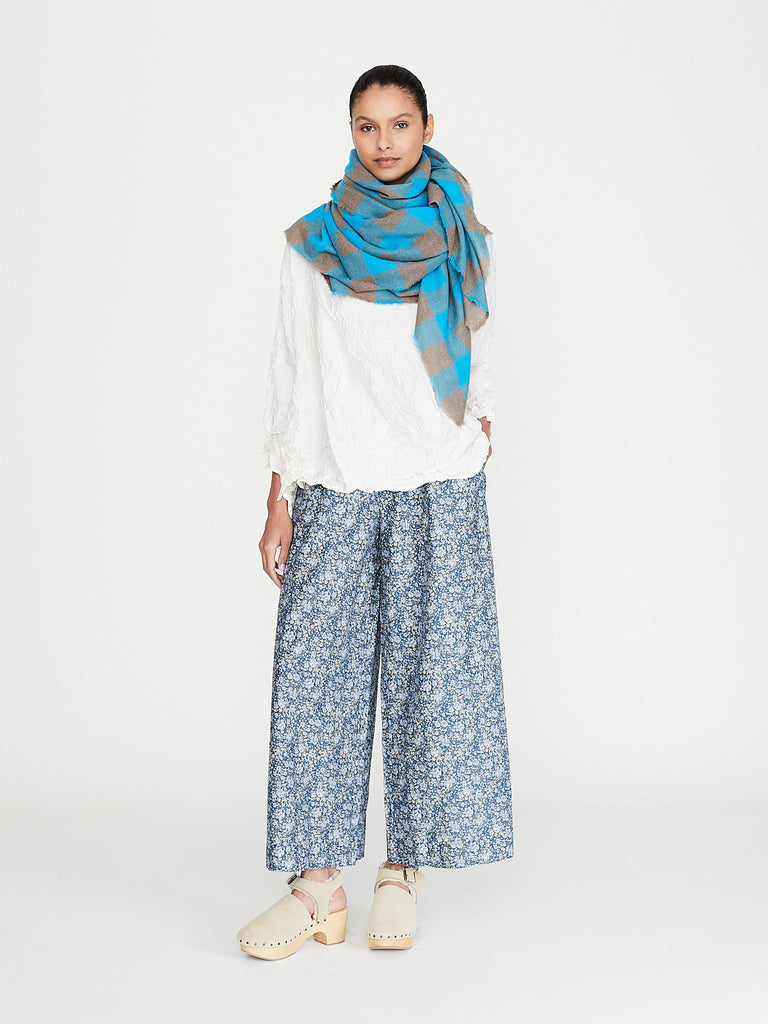Daniela Gregis - Scialle Shawl in Turquoise Brown 5cm Check