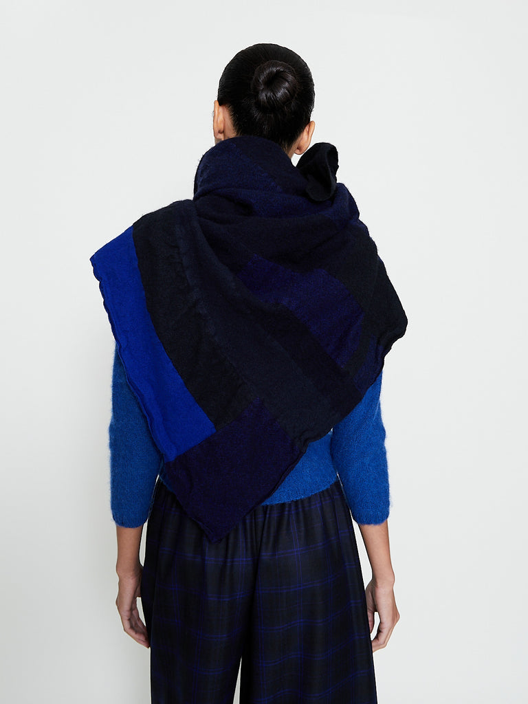 Daniela Gregis - Scialle Shawl Patchwork Diginepro Lavato in Blue Mix