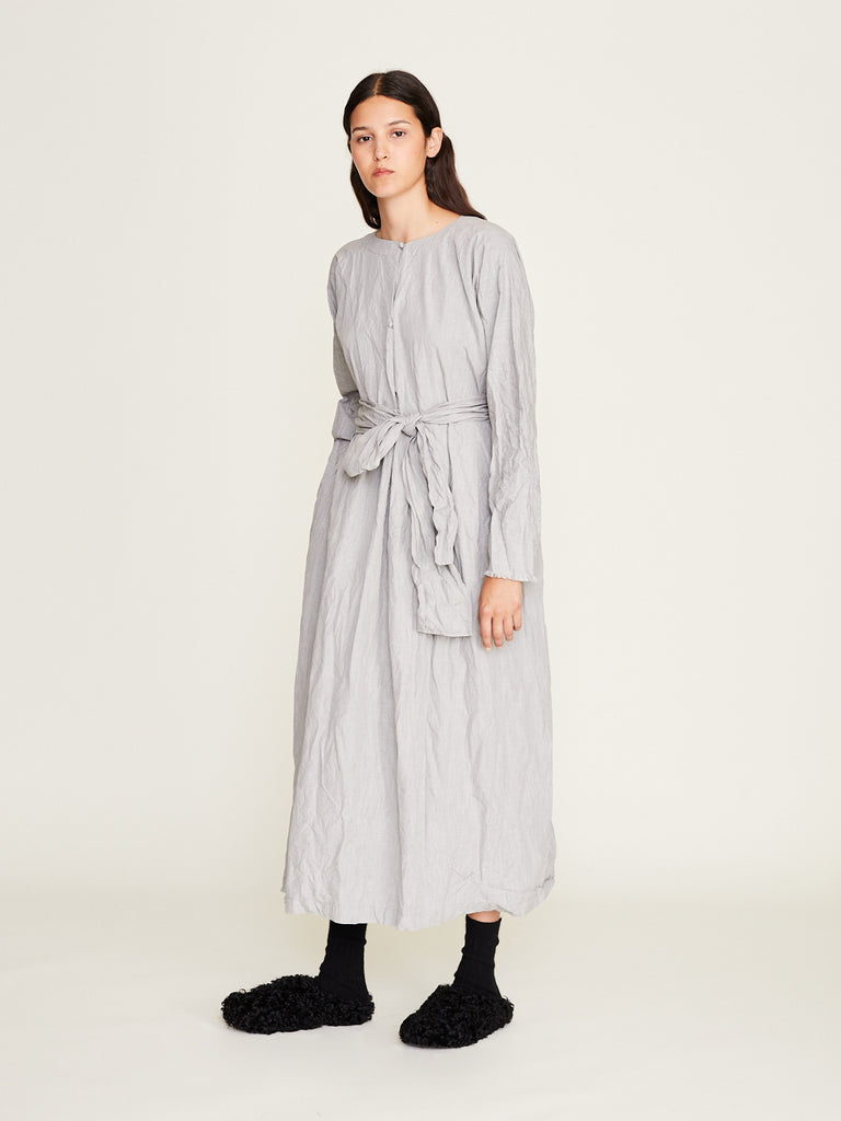Daniela Gregis - Abito Dress Operaio Briciole Lavato in Light Grey Melange