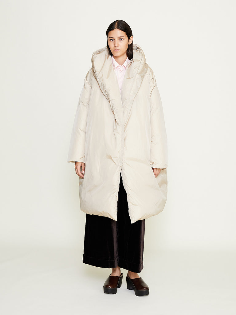 Daniela Gregis - Cappotto Coat Piumino Cappuccio Medio in Natural