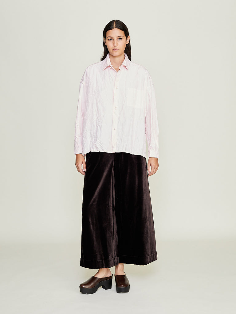 Daniela Gregis - Pantalone Trousers Pigiama Tasche Lavato in Dark Brown